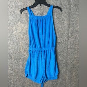 bobi los angeles Woman Size Small Bright Blue 100% Cotton Jumpsuit